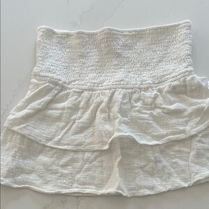 Edikted White Ruffled Strapless Tube Top